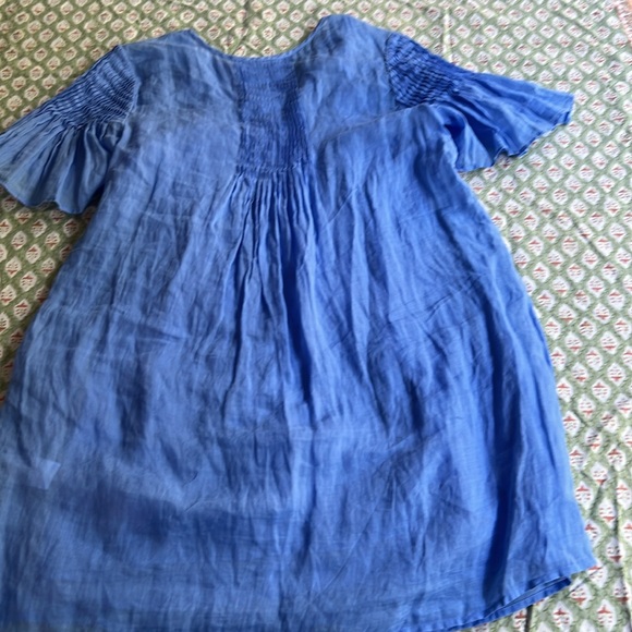 Banana Republic Pintuck ramie dress arctic blue EUC - Picture 10 of 10